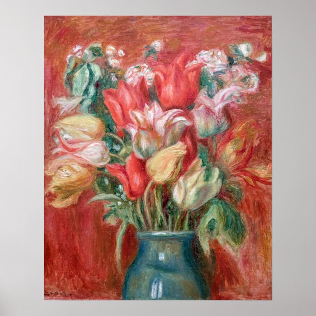 Poster Pierre-Auguste Renoir - Buquê de Tulipas (Frente)