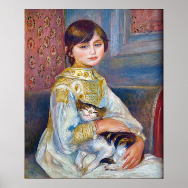 Poster Pierre-Auguste Renoir - Criança com Gato (Frente)