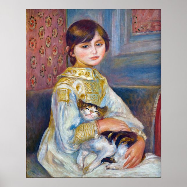 Poster Pierre-Auguste Renoir - Criança com Gato (Frente)