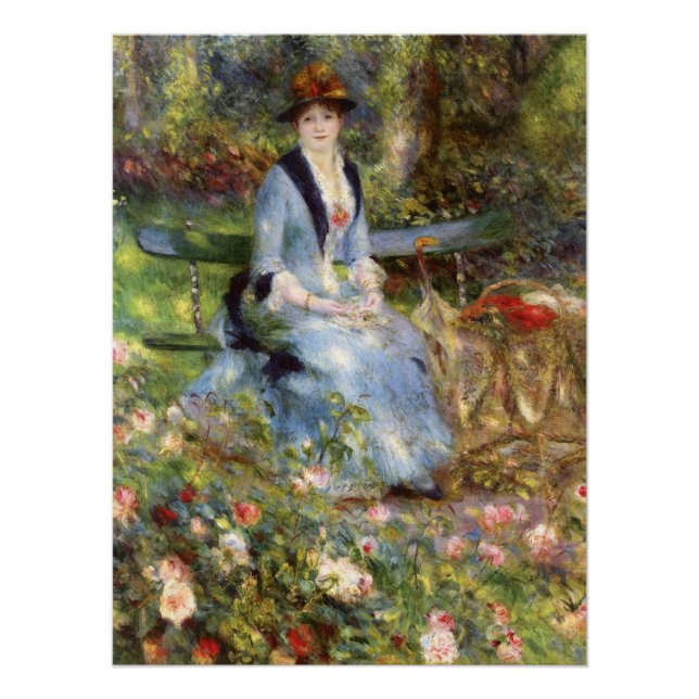 Póster Pierre-Auguste Renoir - Dans les Rosa (Frente)
