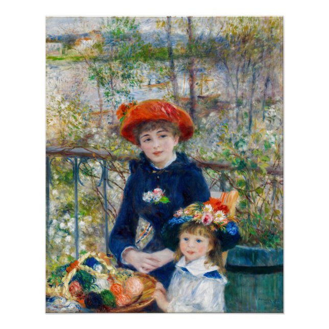 Póster Pierre-Auguste Renoir - Duas irmãs no Terrace (Frente)