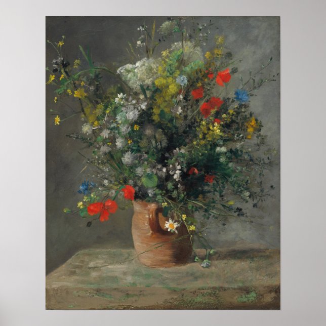 Poster Pierre-Auguste Renoir - Flores em um Vaso 1866 (Frente)