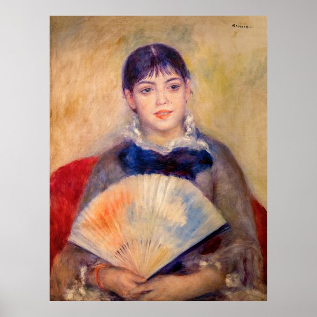 Poster Pierre-Auguste Renoir - Garota com ventilador (Frente)