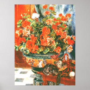 Poster Pierre-Auguste Renoir Gerânios E Gatos