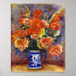 Poster Pierre Auguste Renoir Gladiolas e Dahlias
