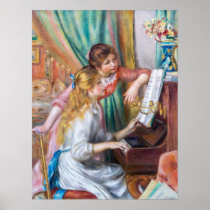 Poster Pierre Auguste Renoir - Jovens Meninas no Piano