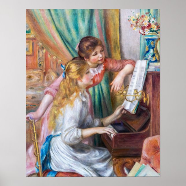 Poster Pierre Auguste Renoir - Jovens Meninas no Piano (Frente)