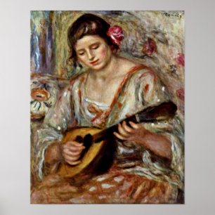 Póster Pierre-Auguste Renoir - menina com um bandolim