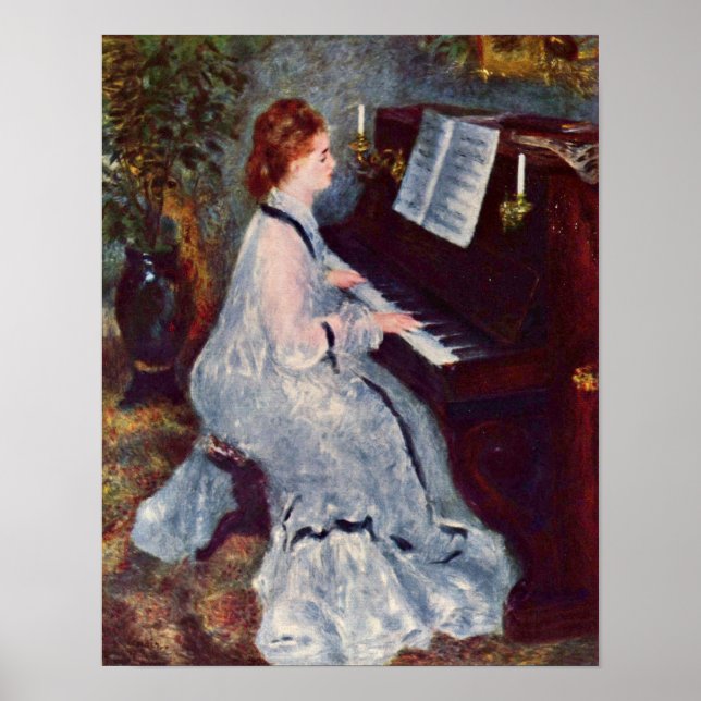 Póster Pierre-Auguste Renoir - Mulher no Piano (Frente)
