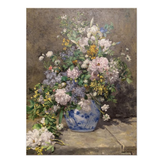Póster Pierre-Auguste Renoir Primavera Buquê (Frente)