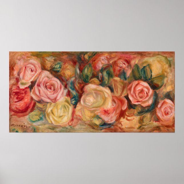 Poster Pierre-Auguste Renoir - Rosas (Frente)