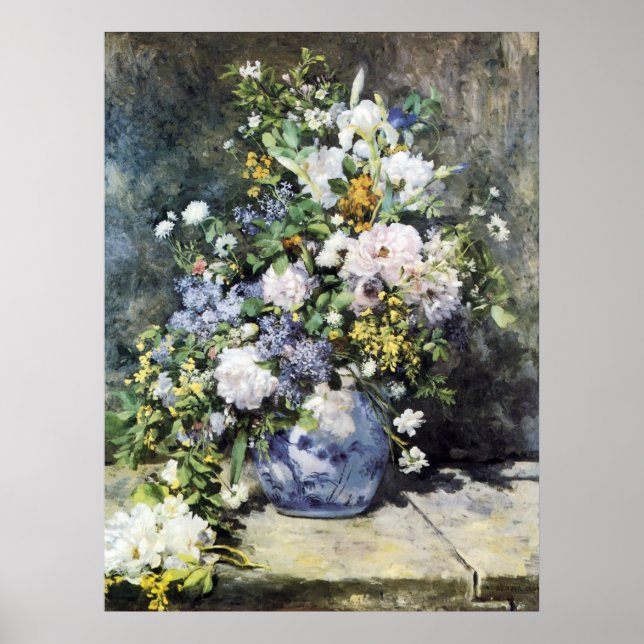 Póster Pierre-Auguste Renoir, Vase das flores (Frente)