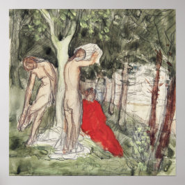 Poster Pierre Puvis de Chavannes Bathers Modernista