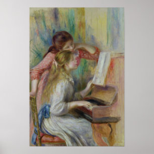 Poster Pierre raparigas de Renoir um   no piano
