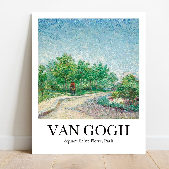 Poster Pierre Santo quadrado, Paris por Vincent Van Gogh (Own a Parisian slice of Van Gogh! "Square Saint-Pierre" poster)