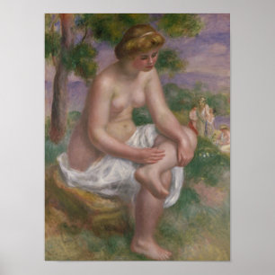 Póster Pierre um Bather assentado   de Renoir em uma