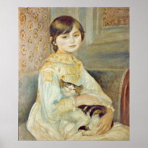 Póster Pierre um Renoir   Julie Manet com gato
