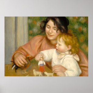 Póster Pierre uma criança de Renoir   com brinquedos