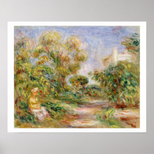 Poster Pierre uma mulher de Renoir   em uma paisagem