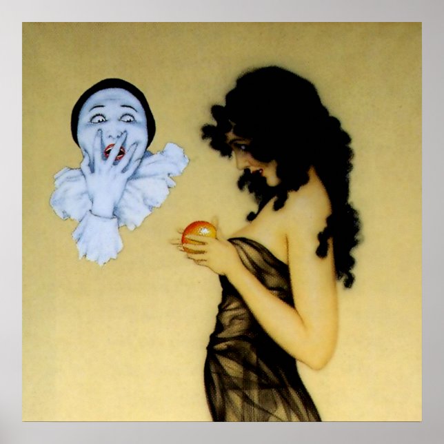 Poster "Pierrot and Temptation", por Raphael Kirchner (Frente)