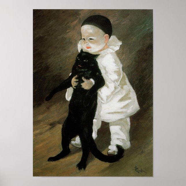 Poster Pierrot com Cat, Alexandre Steinlen (Frente)