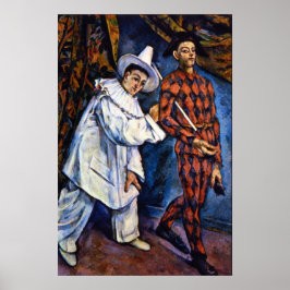 Póster Pierrot e Harlequim, Mardi Gras por Paul Cezanne
