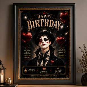 Poster Pierrot Elegante Preto e Branco
