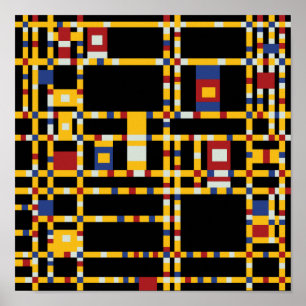 Poster Piet Mondrian - Boogie Woogie Modern Art da Broadw