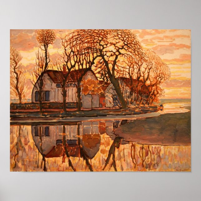 Póster Piet Mondrian Modern Art (Frente)