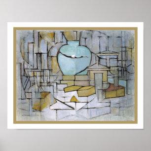 Poster Piet Mondrian - Vida Estática com Pote Ginger II