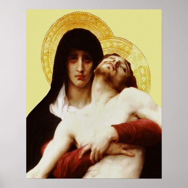Póster Pieta Jesus Crucifixion Lamentação Virgem Maria 03 (Frente)