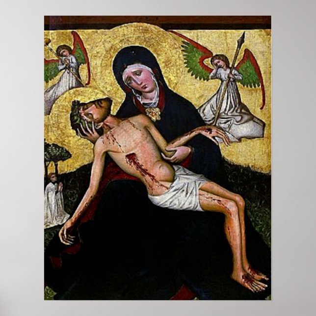 Poster Pieta Jesus Crucifixion Lamentação Virgem Maria 04 (Frente)