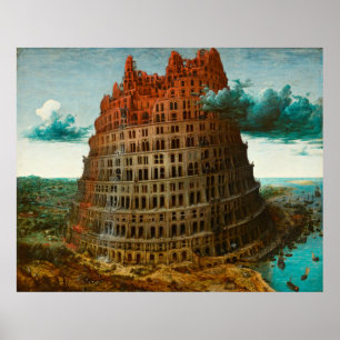 Póster PIETER BRUEGEL - A pequena torre de Babel 1563