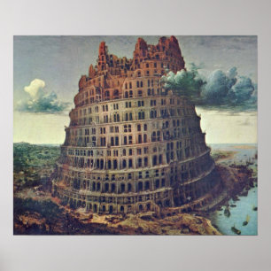 Póster Pieter Bruegel a pessoa idosa - a torre de Babel