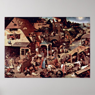 Póster Pieter Bruegel a pessoa idosa - os provérbio