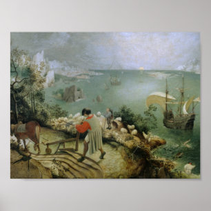 Póster Pieter Bruegel a pessoa idosa - queda da paisagem