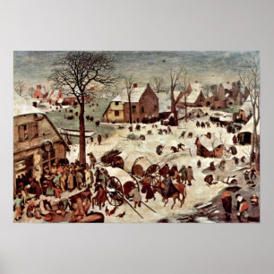 Poster Pieter Bruegel a pessoa idosa - recenseamento em