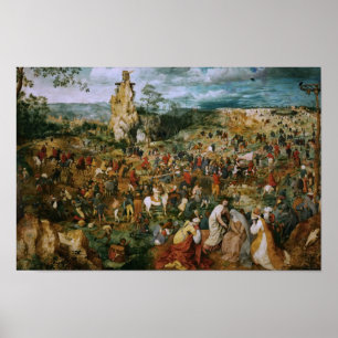 Póster Pieter Bruegel a procissão da Pessoa idosa- ao