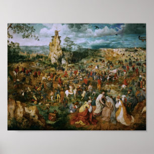 Póster Pieter Bruegel a procissão da Pessoa idosa- ao