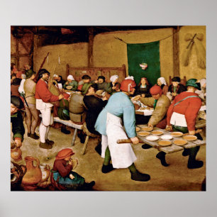 Poster Pieter Bruegel O Velho - Casamento Camponês 1566