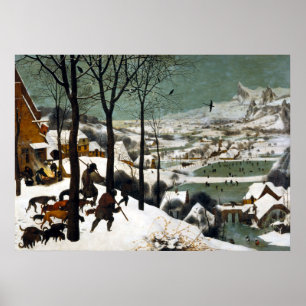Póster Pieter Bruegel, os caçadores mais velhos da neve