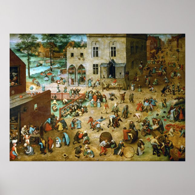 Poster Pieter Bruegel, os Jogos Infantis dos Mais Velhos (Frente)