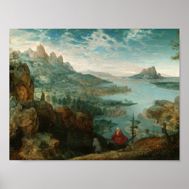 Póster Pieter Bruegel - Paisagem com fuga para o Egito (Frente)
