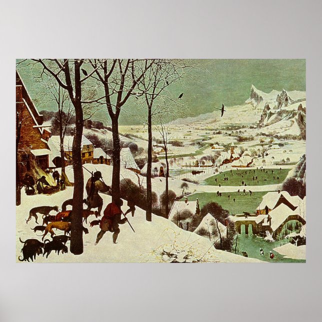 Poster Pieter Bruegel's The Hunters in the Snow - 1565 (Frente)