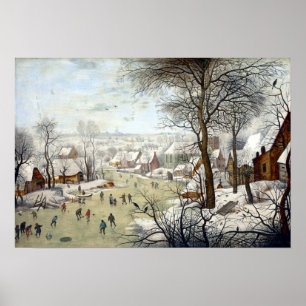 Poster Pieter Brueghel a paisagem mais nova do inverno