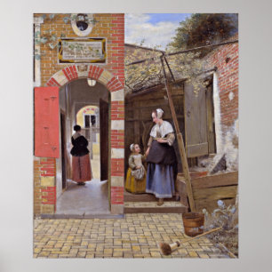 Póster Pieter de Hooch - Courtyard of a House in Delft