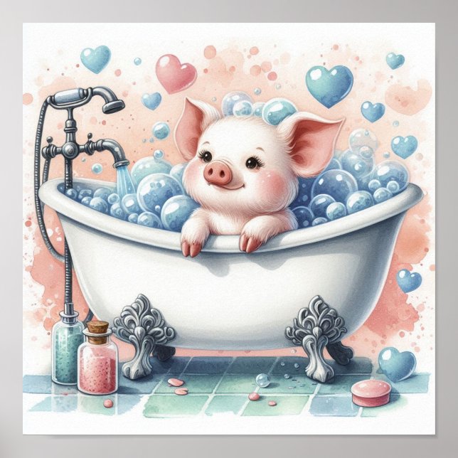 Poster Pig Banho de Espuma (Frente)