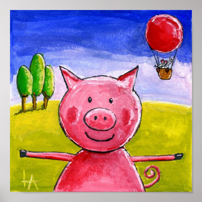 Póster Pig Feliz (Frente)