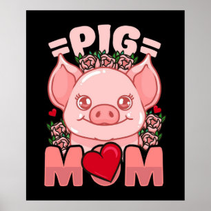 Poster Pig Mãe Presente Para Proprietário Porco Mãe