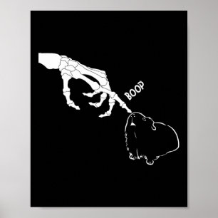 Poster Pig Scary Skeleton Boop Hallowee Engraçado